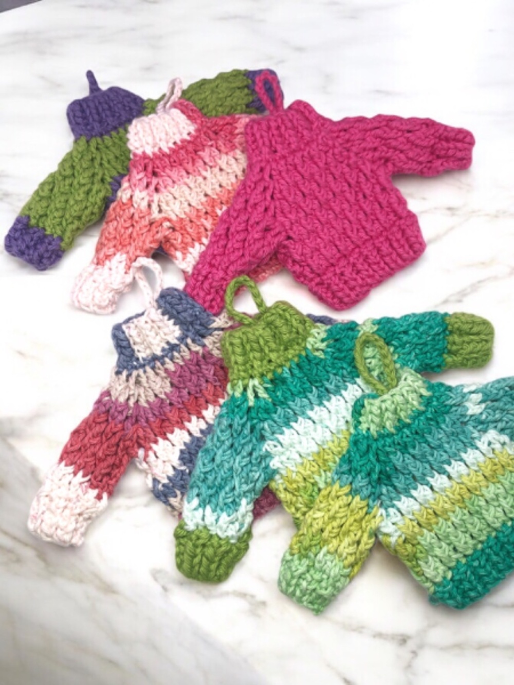 Christmas Holiday Crochet Mini Alpine Sweater Ornament, Gift Tag